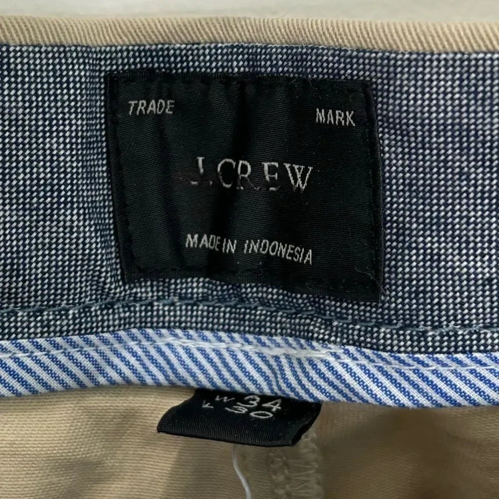 NWT J. Crew 484 Slim-fit stretch chino pant size 34/30